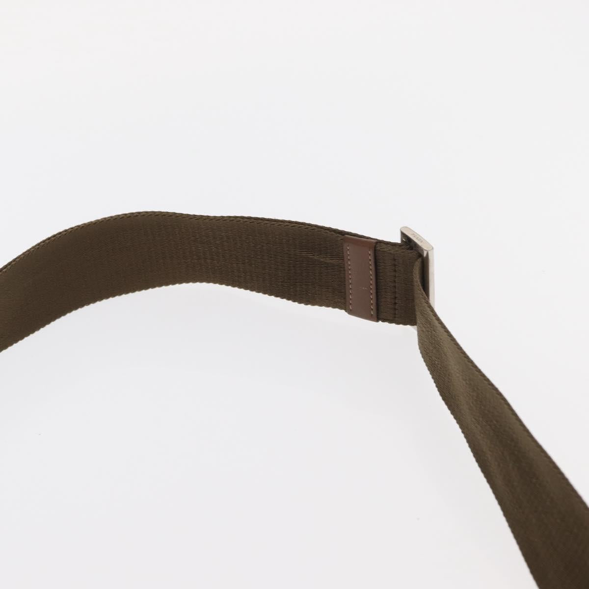 PRADA Shoulder Bag Nylon Khaki Silver Auth bs31899