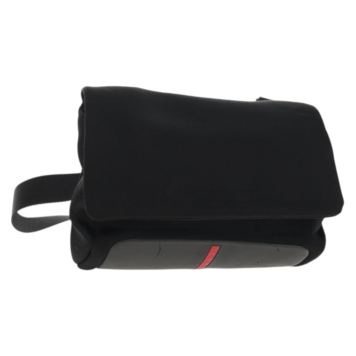 PRADA Sports Shoulder Bag Nylon Black Silver Auth bs31901