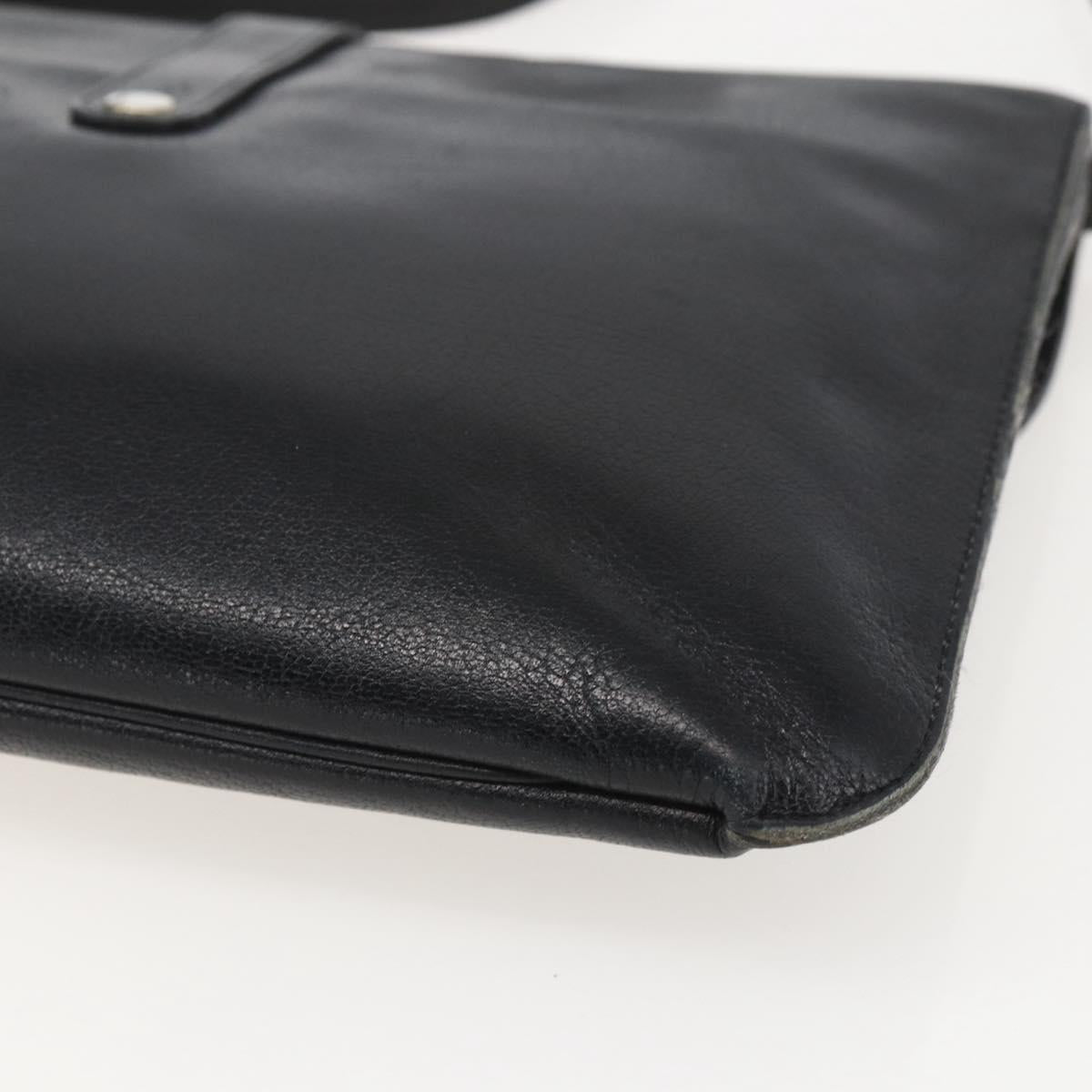 Christian Dior Shoulder Bag Leather Black Gold Auth bs31902
