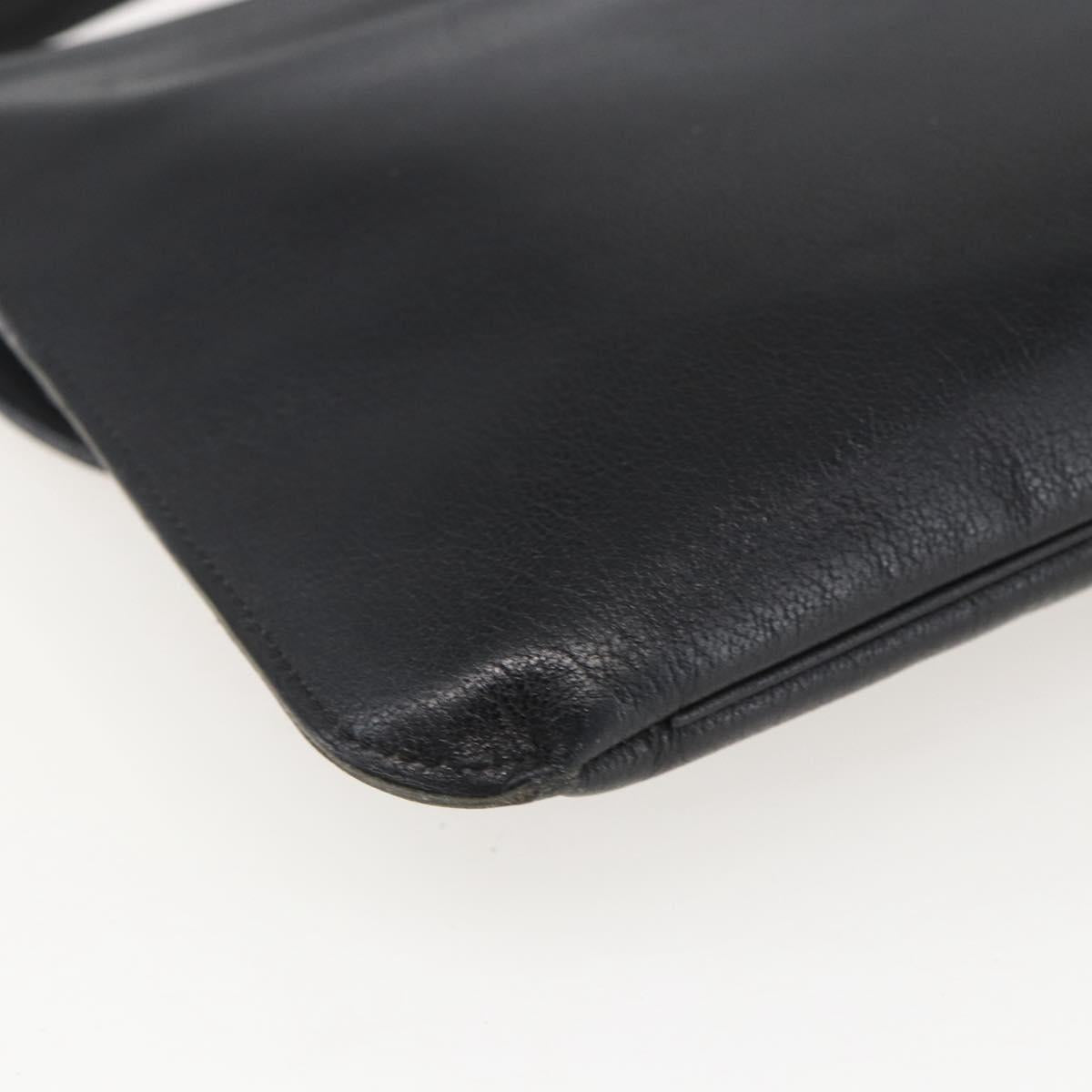 Christian Dior Shoulder Bag Leather Black Gold Auth bs31902