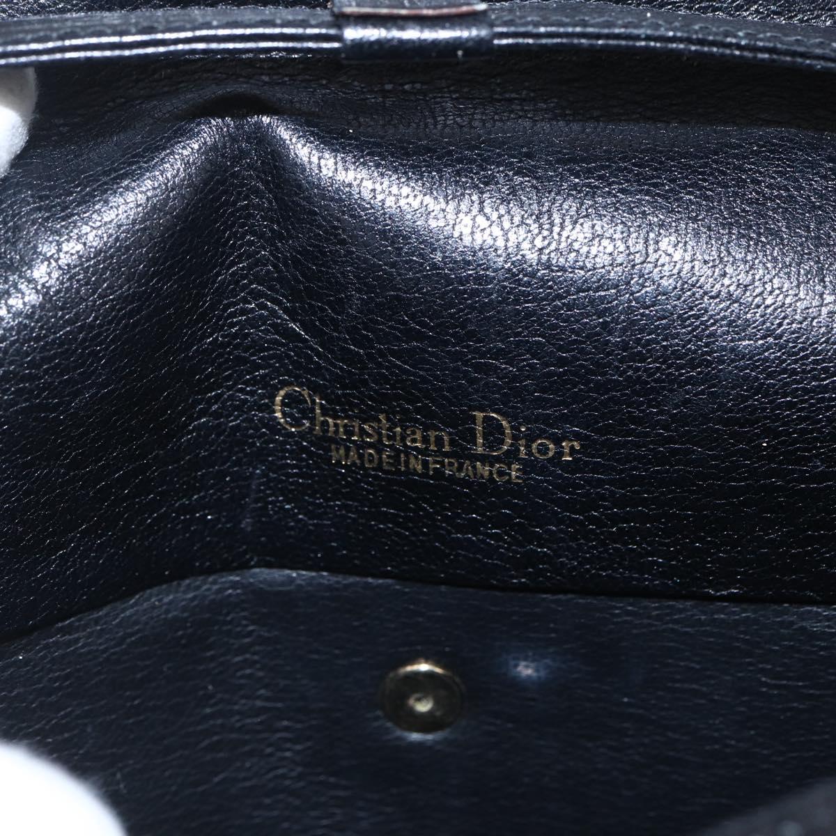 Christian Dior Shoulder Bag Leather Black Gold Auth bs31902