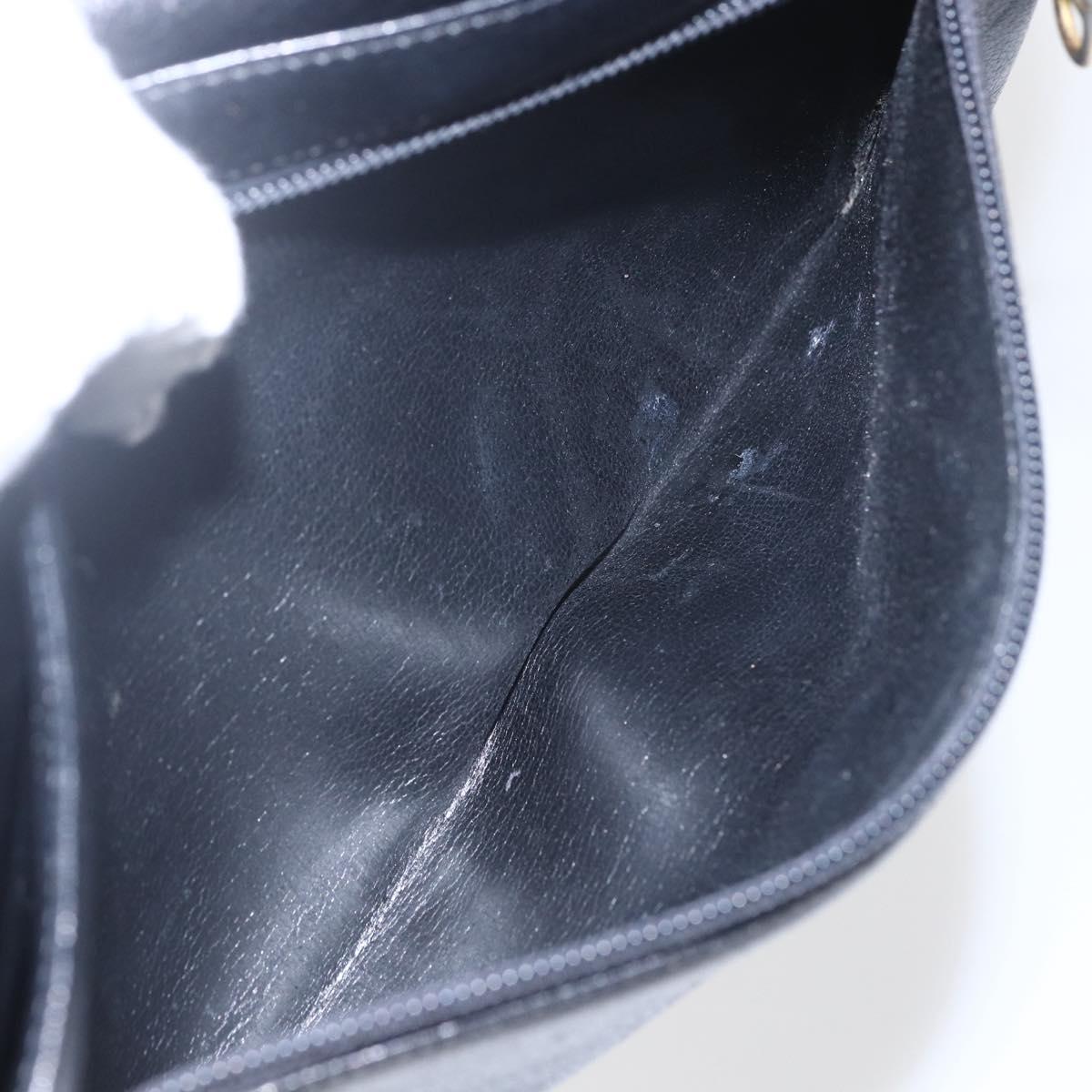 Christian Dior Shoulder Bag Leather Black Gold Auth bs31902
