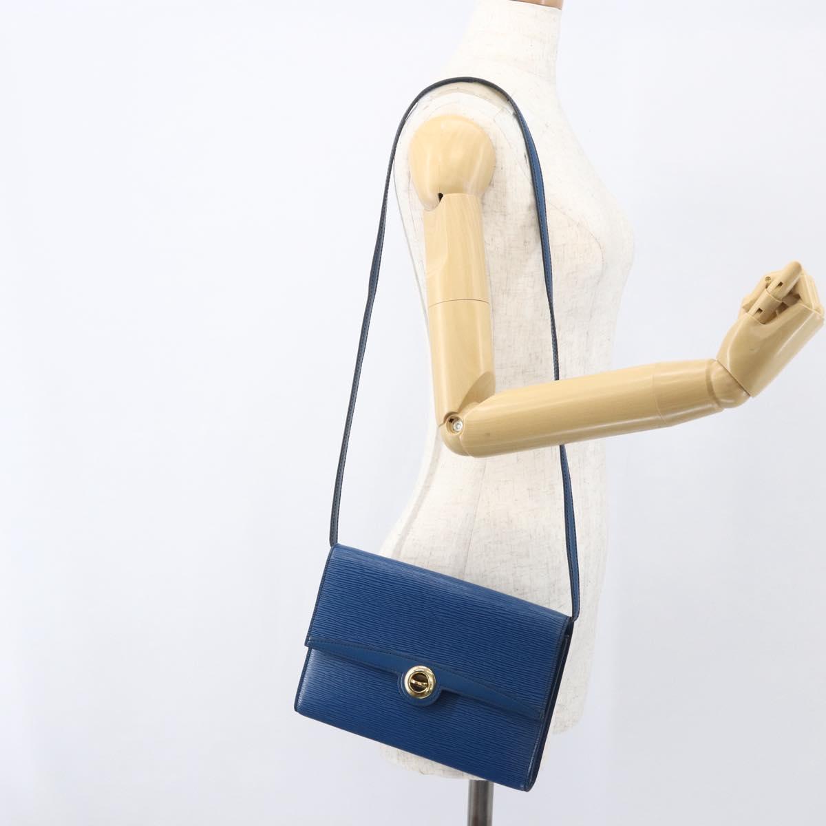 LOUIS VUITTON Epi Pochette Arche Shoulder Bag Blue M52575 LV Auth bs31907