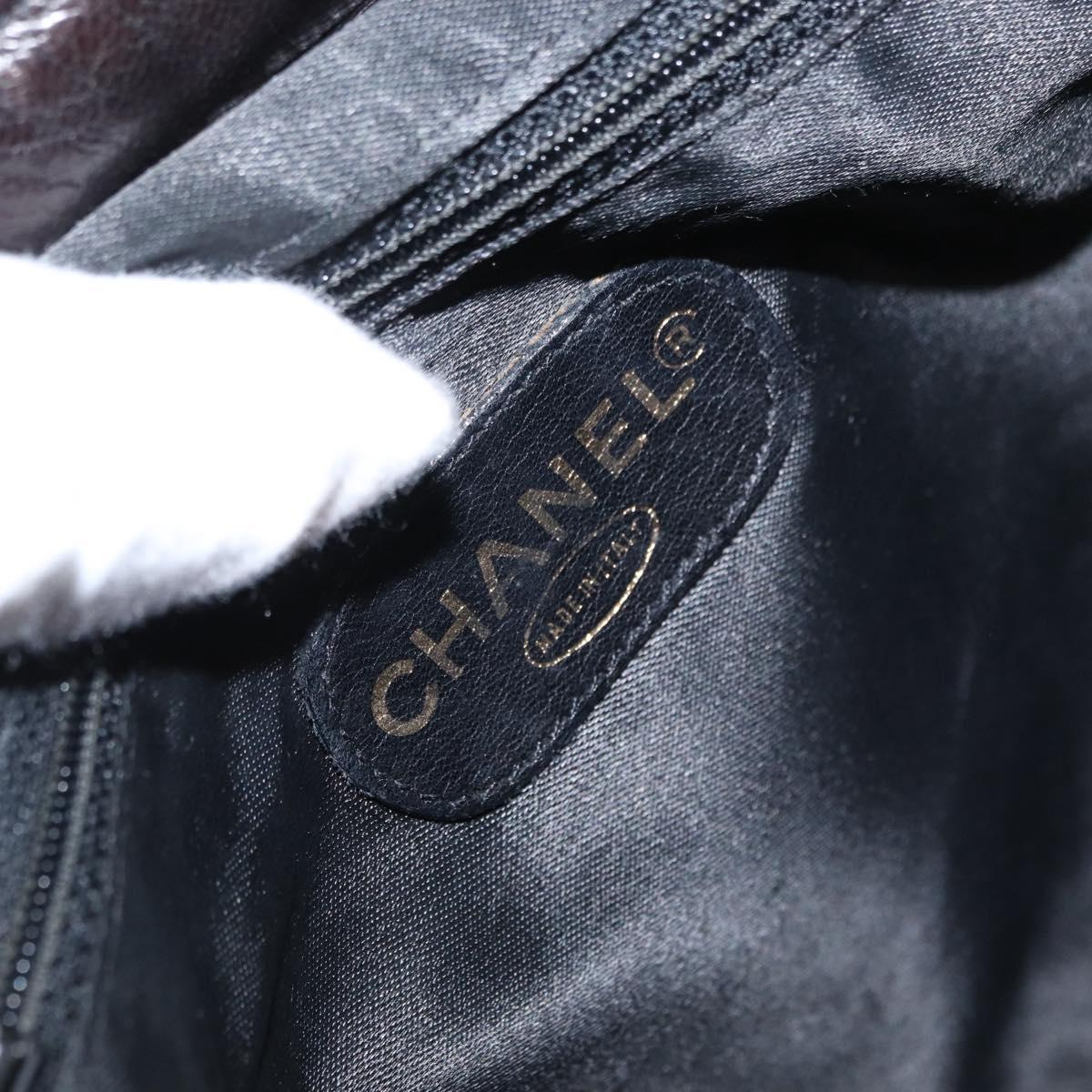 CHANEL Matelasse Backpack Lamb Skin Black Gold CC Auth bs31908