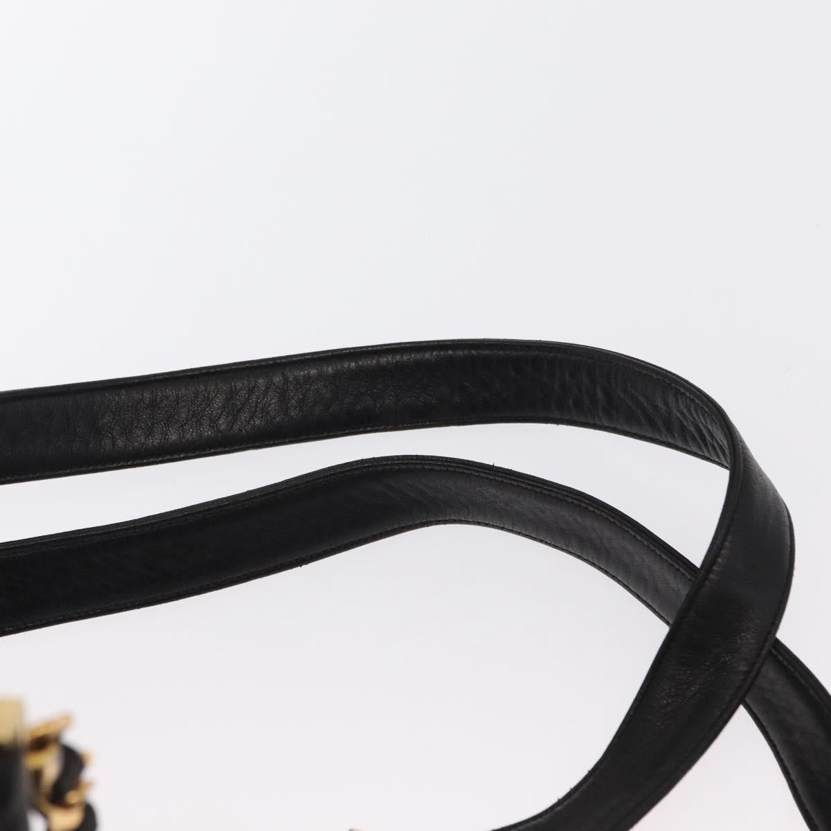 CHANEL Matelasse Backpack Lamb Skin Black Gold CC Auth bs31908
