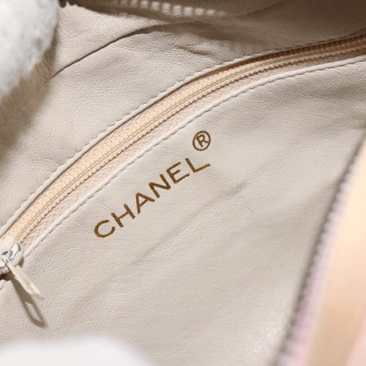 CHANEL Chain Shoulder Bag Satin Pink Gold CC Auth bs31914