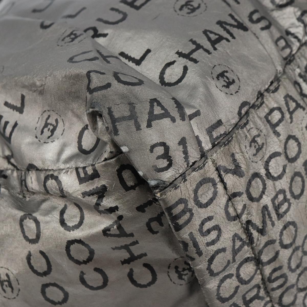 CHANEL Unlimited Tote Bag Nylon Silver CC Auth bs31915