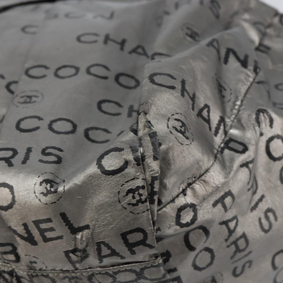 CHANEL Unlimited Tote Bag Nylon Silver CC Auth bs31915
