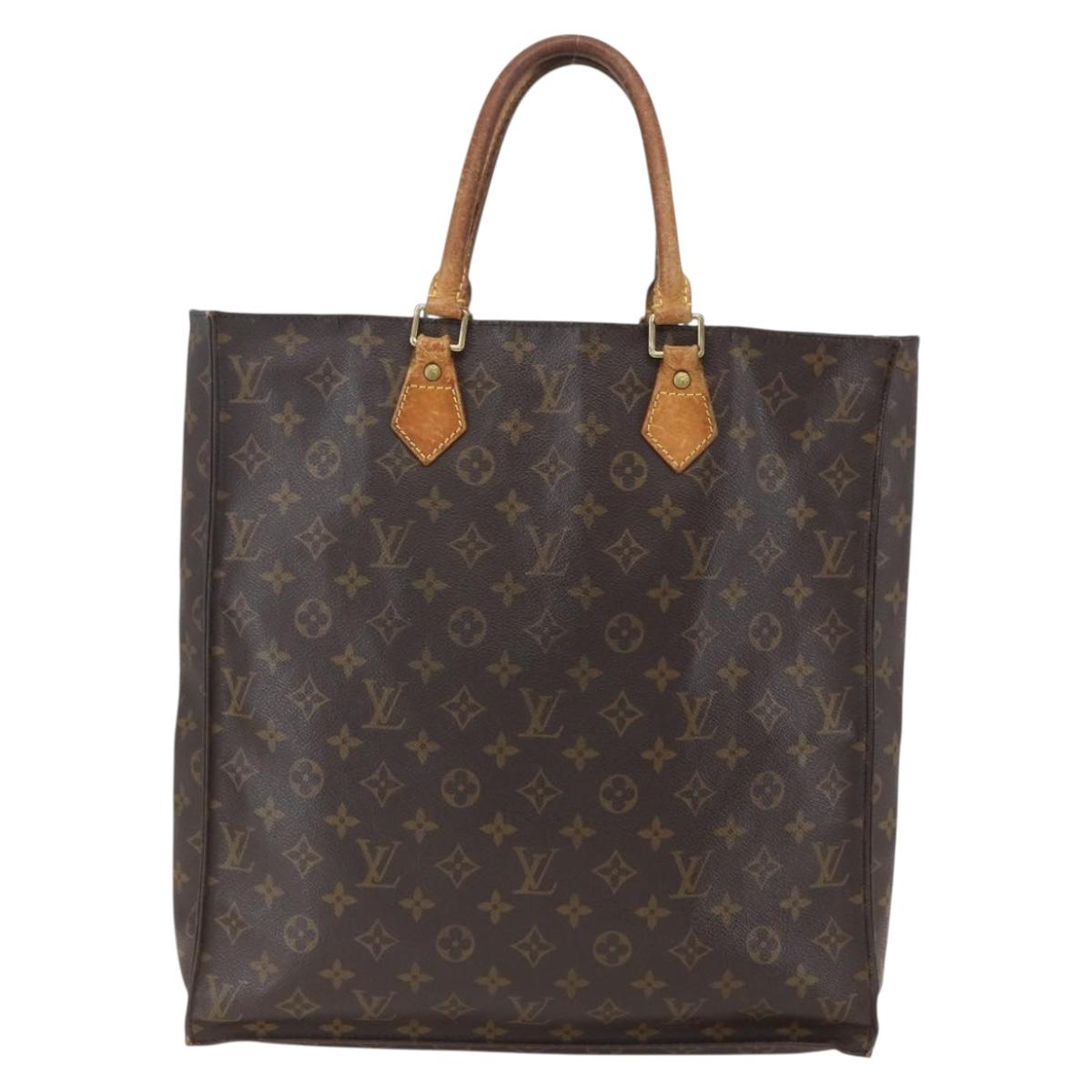 LOUIS VUITTON Monogram Sac Plat Hand Bag M51140 LV Auth bs31940