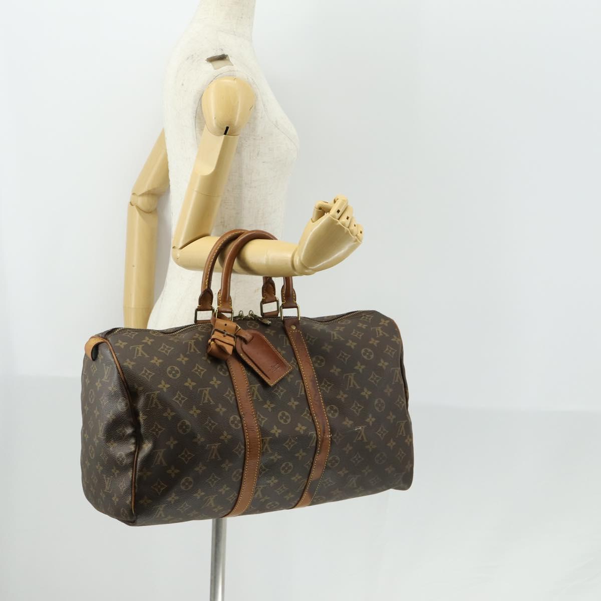 LOUIS VUITTON Monogram Keepall 45 Boston Bag M41428 LV Auth bs31942