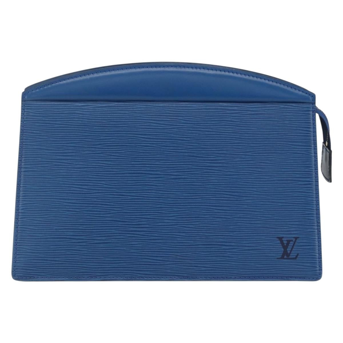 LOUIS VUITTON Epi Trousse Crete Pouch Blue M48405 LV Auth bs31950