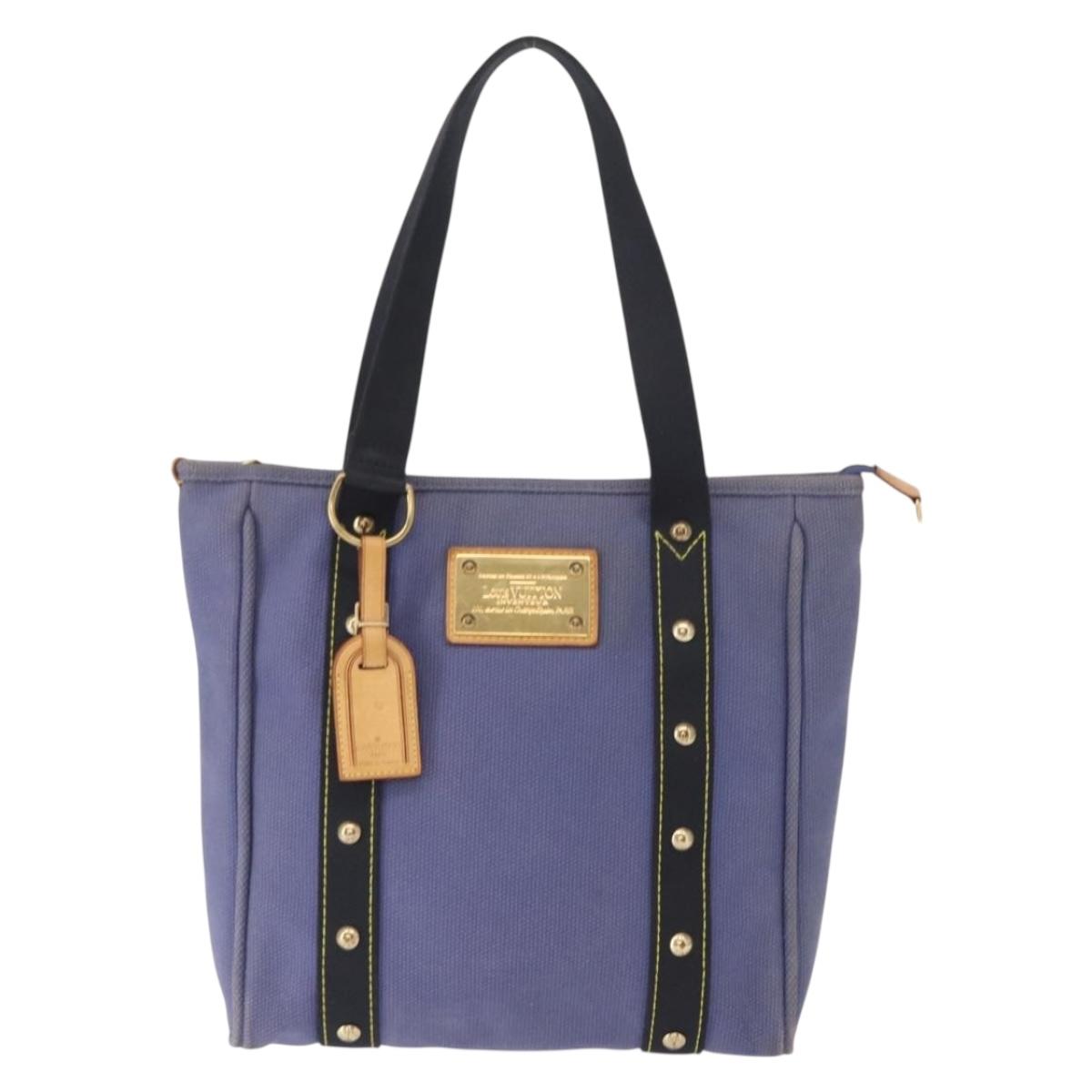 LOUIS VUITTON Antigua Cabas MM Tote Bag Blue M40087 LV Auth bs31951
