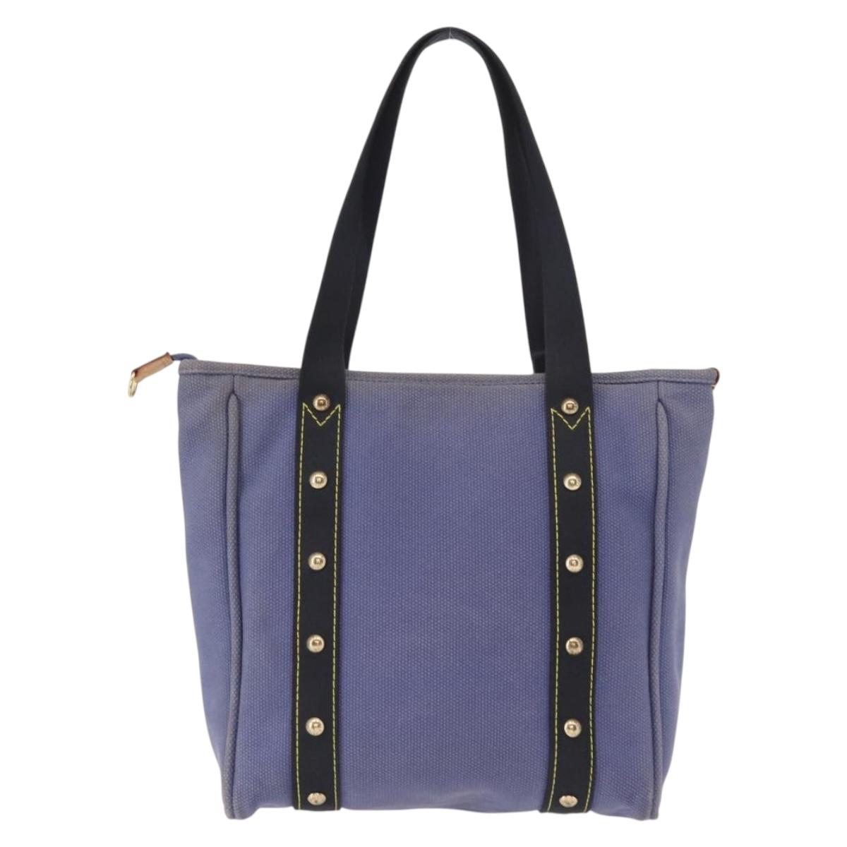 LOUIS VUITTON Antigua Cabas MM Tote Bag Blue M40087 LV Auth bs31951