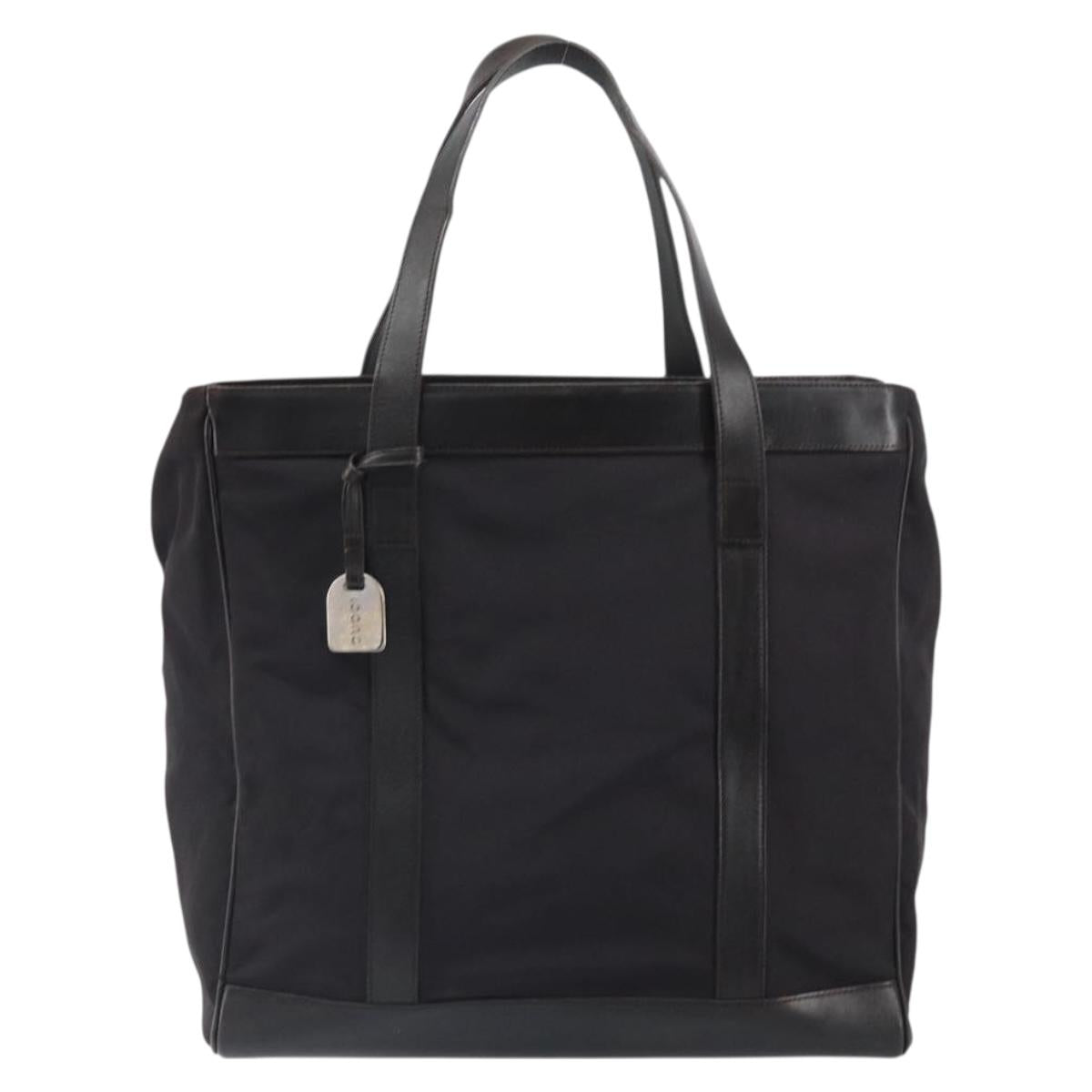GUCCI Tote Bag Nylon Brown Silver 002 3754 0404 Auth bs31952