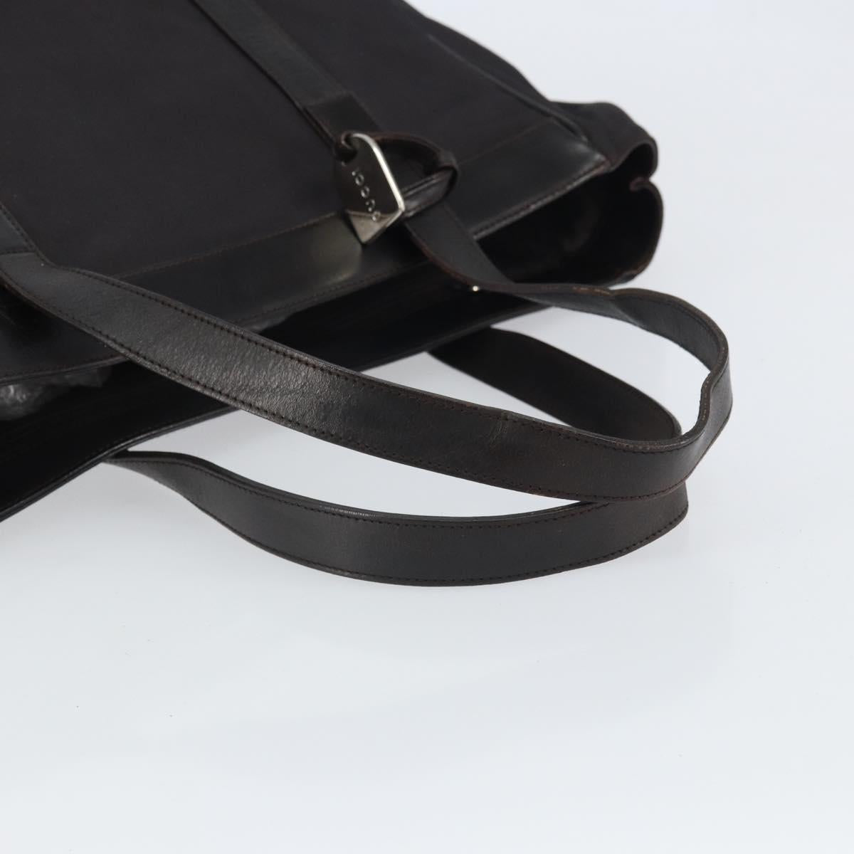 GUCCI Tote Bag Nylon Brown Silver 002 3754 0404 Auth bs31952
