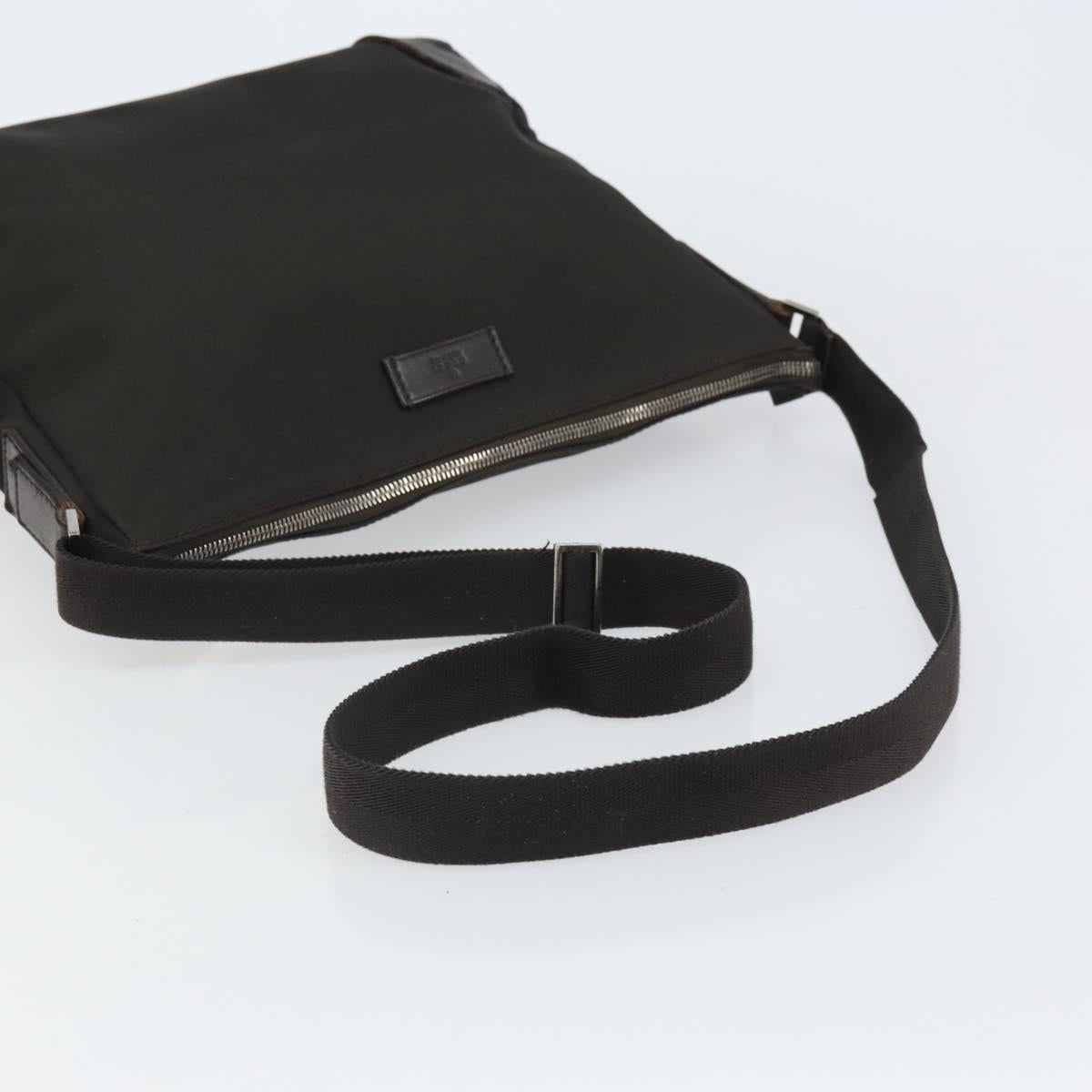 GUCCI Shoulder Bag Canvas Leather Brown Gold 110054 Auth bs31954