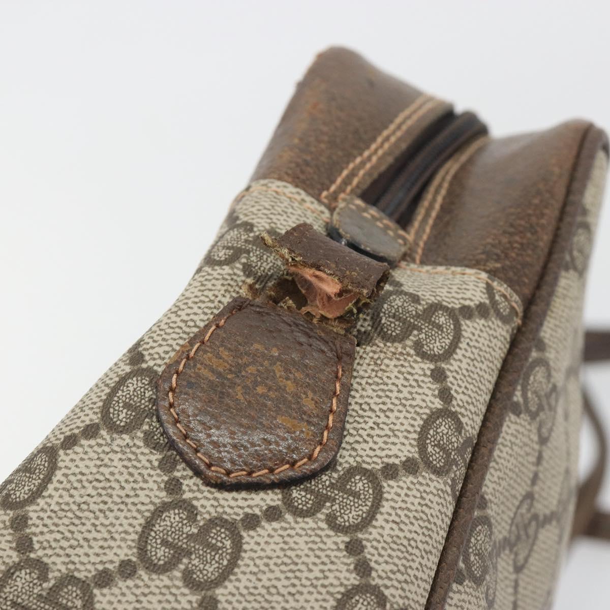 GUCCI GG Supreme Web Sherry Line Shoulder Bag PVC Beige 010 378 Auth bs31955
