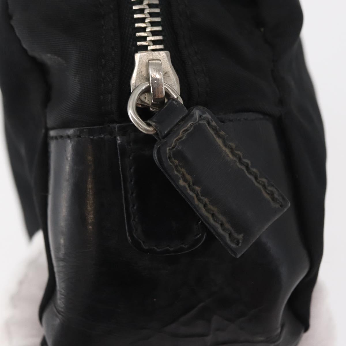 PRADA Pouch Nylon Leather Black Auth bs31960