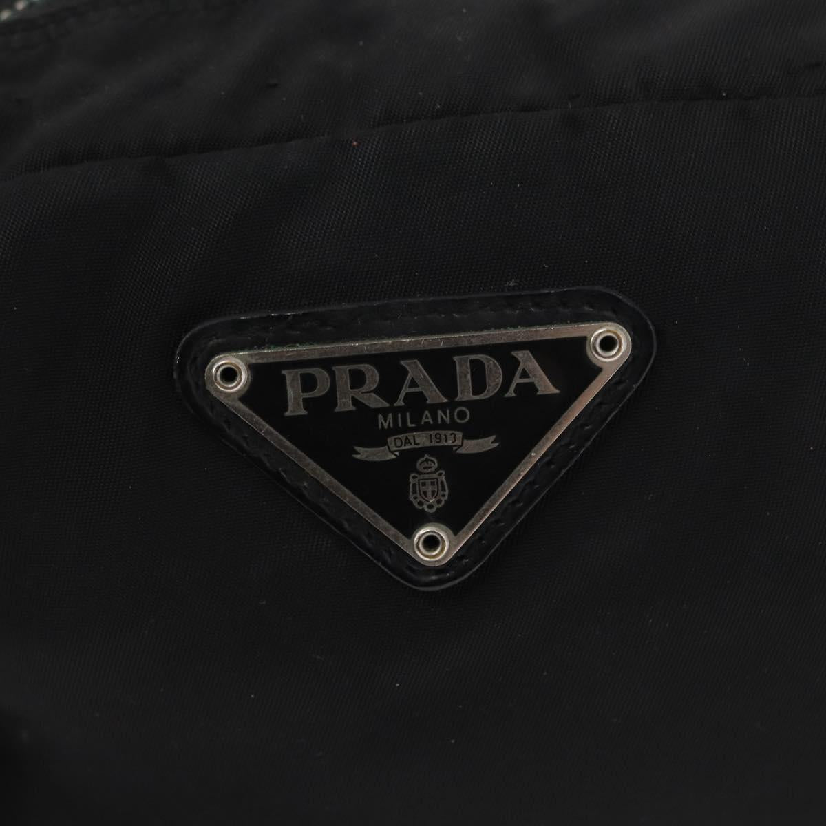 PRADA Pouch Nylon Leather Black Auth bs31960