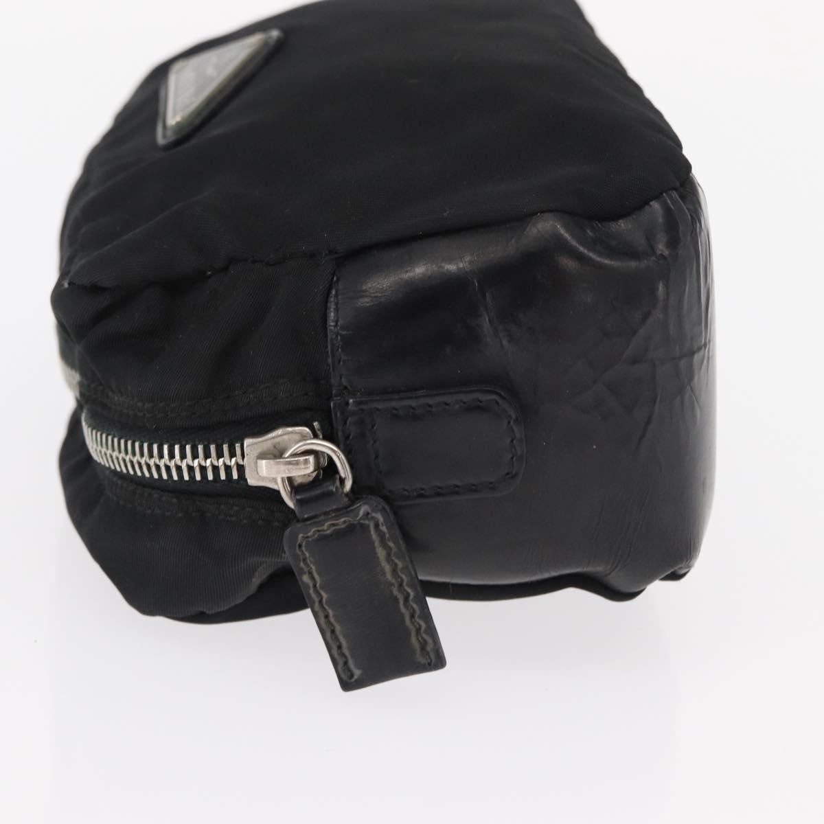 PRADA Pouch Nylon Leather Black Auth bs31960