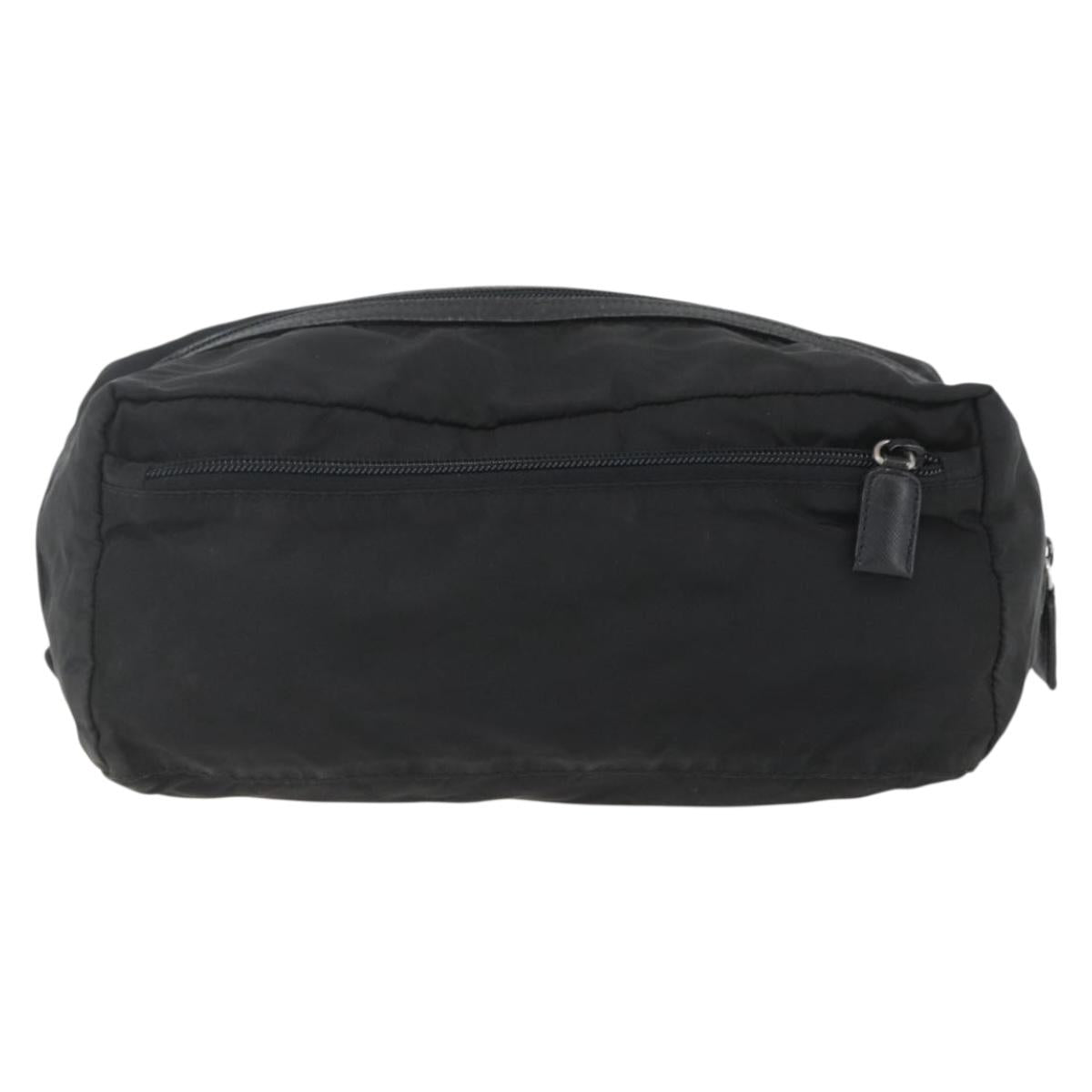 PRADA Pouch Nylon Leather Black Auth bs31961