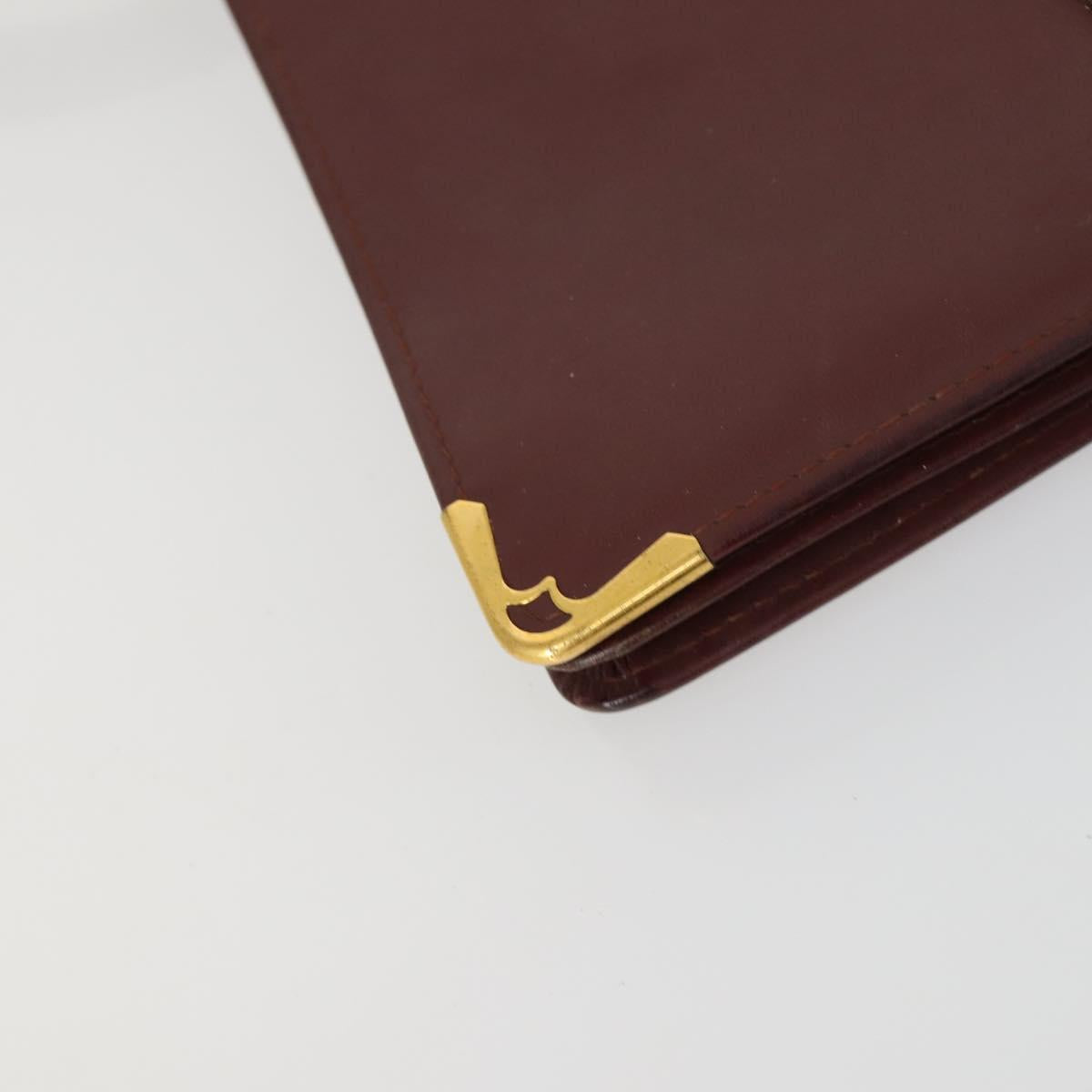 CARTIER Must Line Clutch Bag Leather 2 Set Bordeaux Auth bs31975