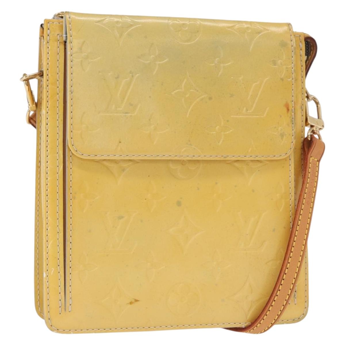 LOUIS VUITTON Monogram Vernis Motto Accessory Pouch Gris M91030 LV Auth bs31986