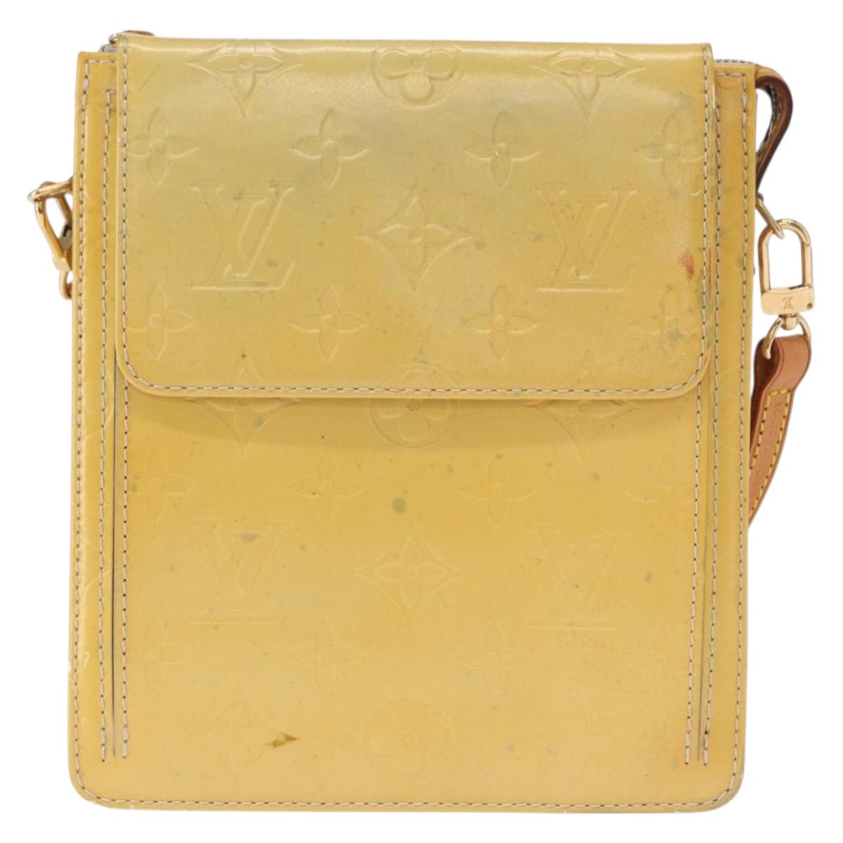 LOUIS VUITTON Monogram Vernis Motto Accessory Pouch Gris M91030 LV Auth bs31986
