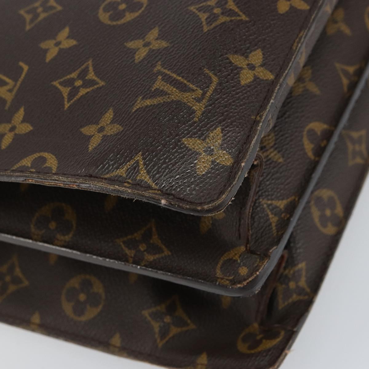 LOUIS VUITTON Monogram Serviette Fermoir Business Bag M53305 LV Auth bs32001