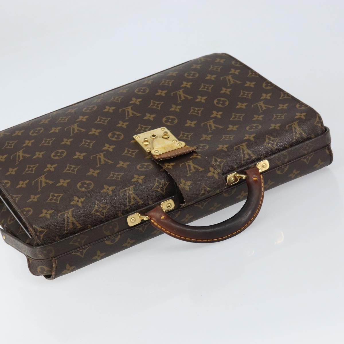 LOUIS VUITTON Monogram Serviette Fermoir Business Bag M53305 LV Auth bs32001