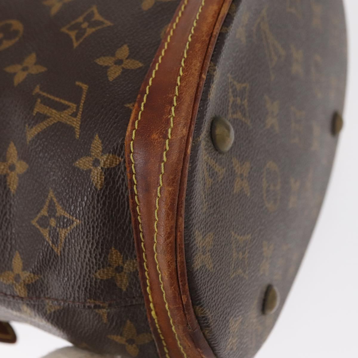 LOUIS VUITTON Monogram Bucket PM Shoulder Bag M42238 LV Auth bs32008