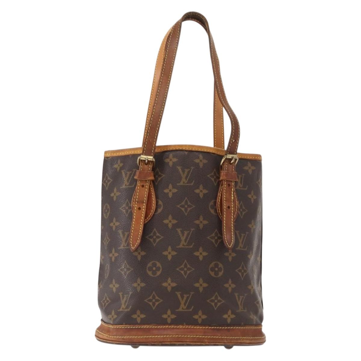 LOUIS VUITTON Monogram Bucket PM Shoulder Bag M42238 LV Auth bs32008