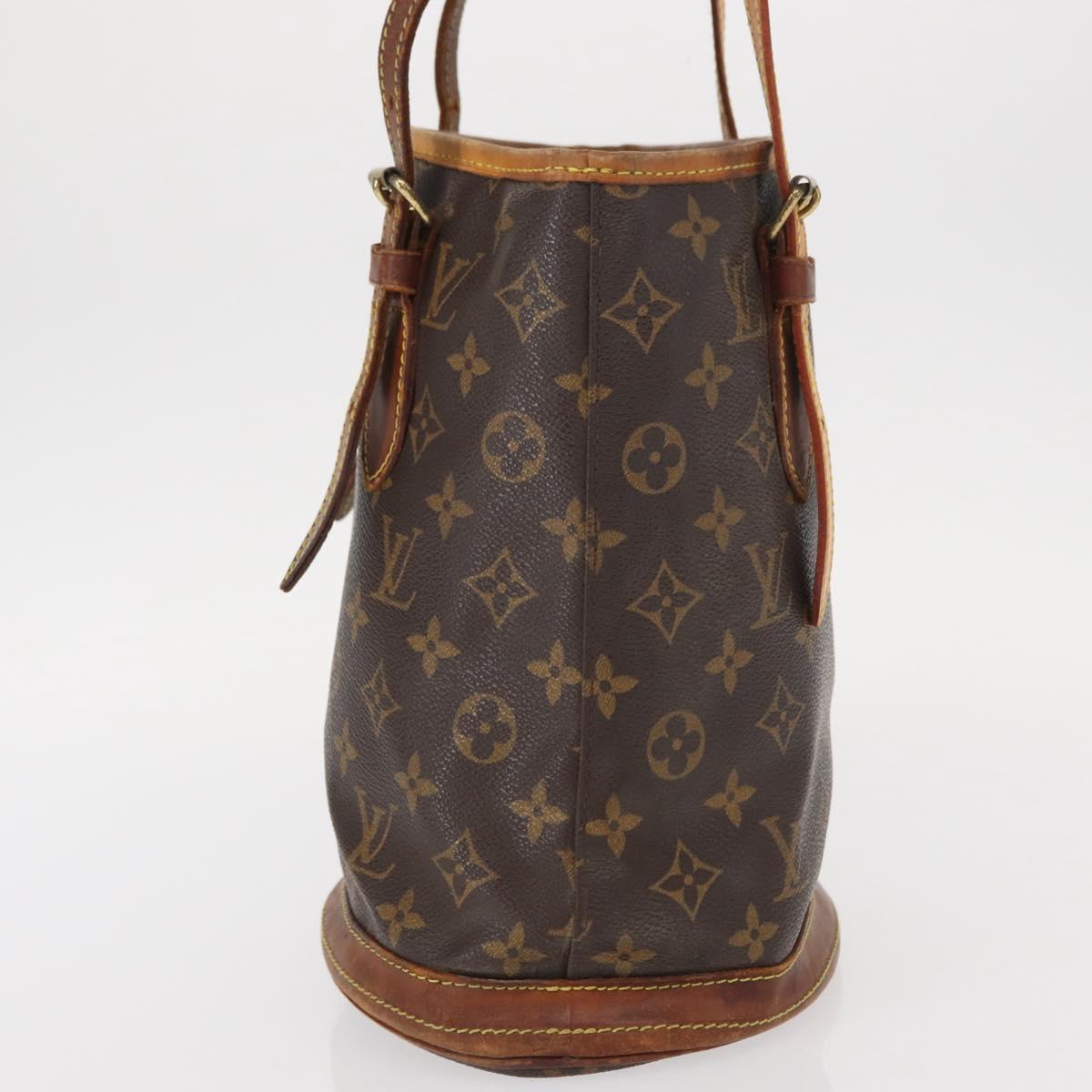 LOUIS VUITTON Monogram Bucket PM Shoulder Bag M42238 LV Auth bs32008