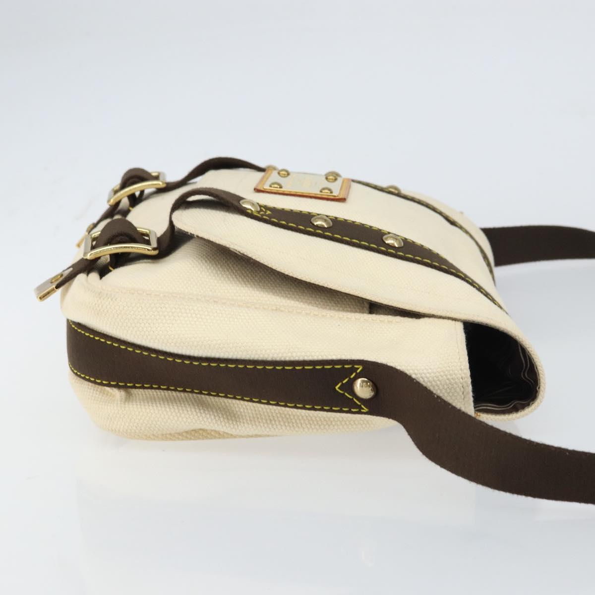 LOUIS VUITTON Antigua Buzzus PM Shoulder Bag Beige Brown M40042 LV Auth bs32016