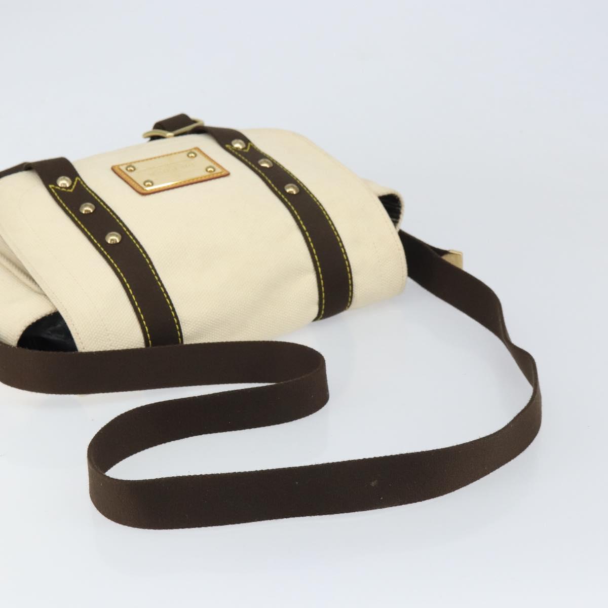 LOUIS VUITTON Antigua Buzzus PM Shoulder Bag Beige Brown M40042 LV Auth bs32016
