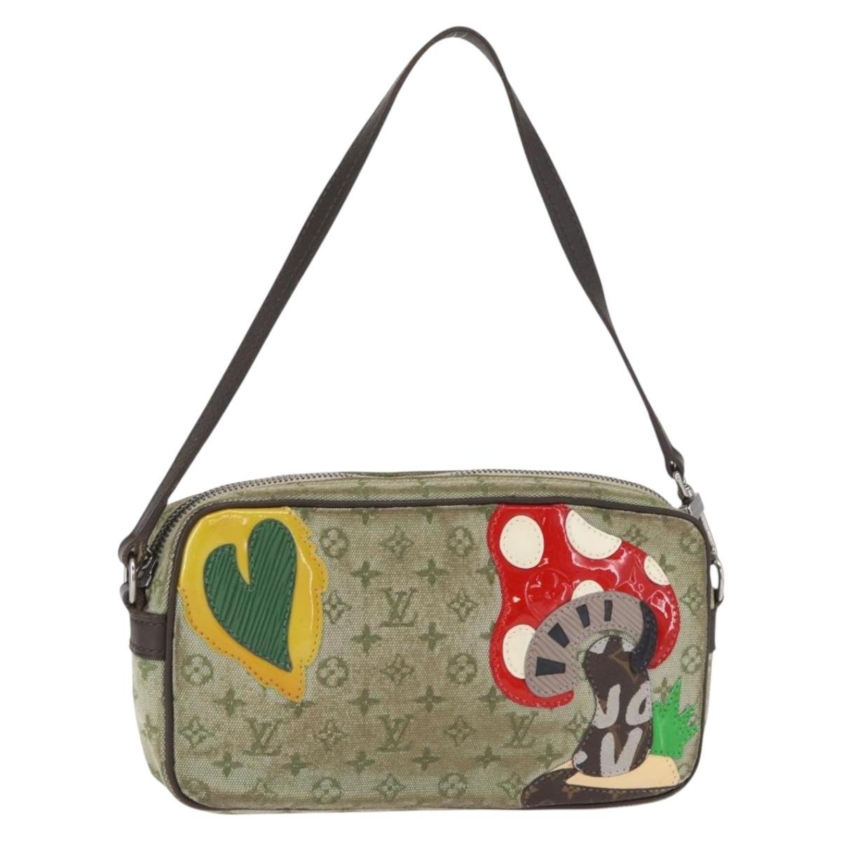 LOUIS VUITTON Mini Tale de Fe Pochette Accessory Pouch Khaki M92274 Auth bs32023
