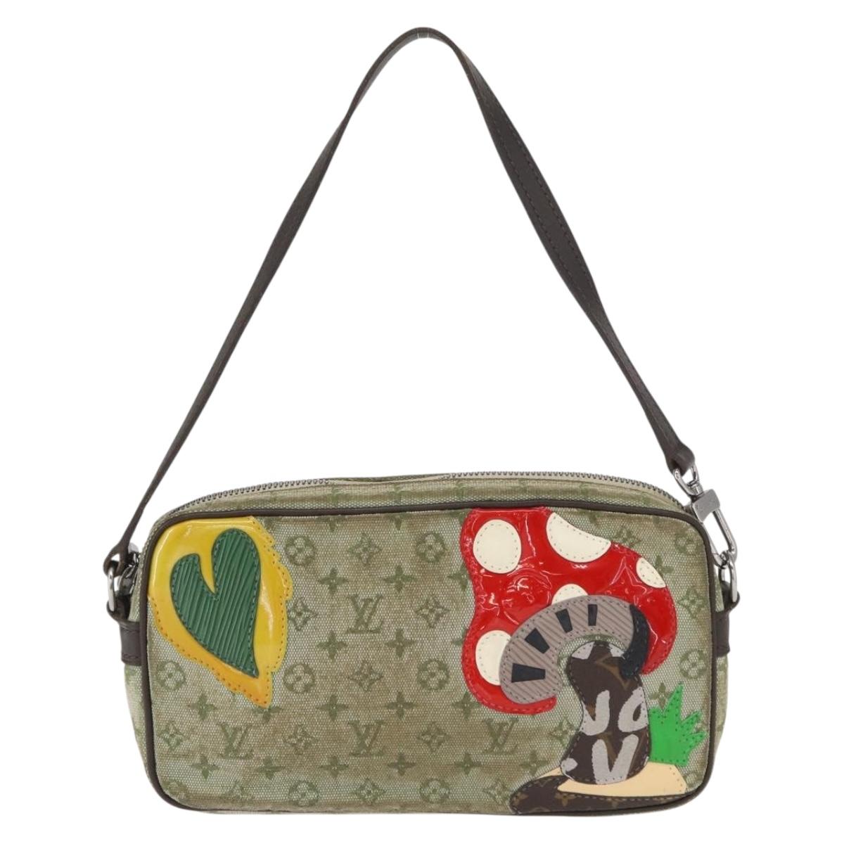 LOUIS VUITTON Mini Tale de Fe Pochette Accessory Pouch Khaki M92274 Auth bs32023