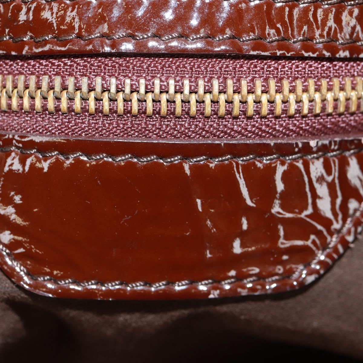 LOUIS VUITTON Mahina Surya XL Tote Bag Enamel Brown M95797 LV Auth bs32025