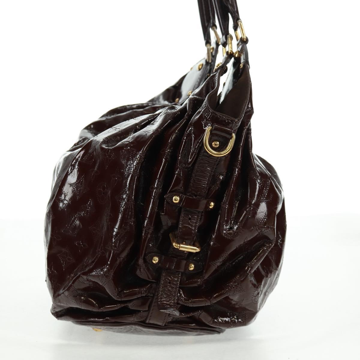 LOUIS VUITTON Mahina Surya XL Tote Bag Enamel Brown M95797 LV Auth bs32025