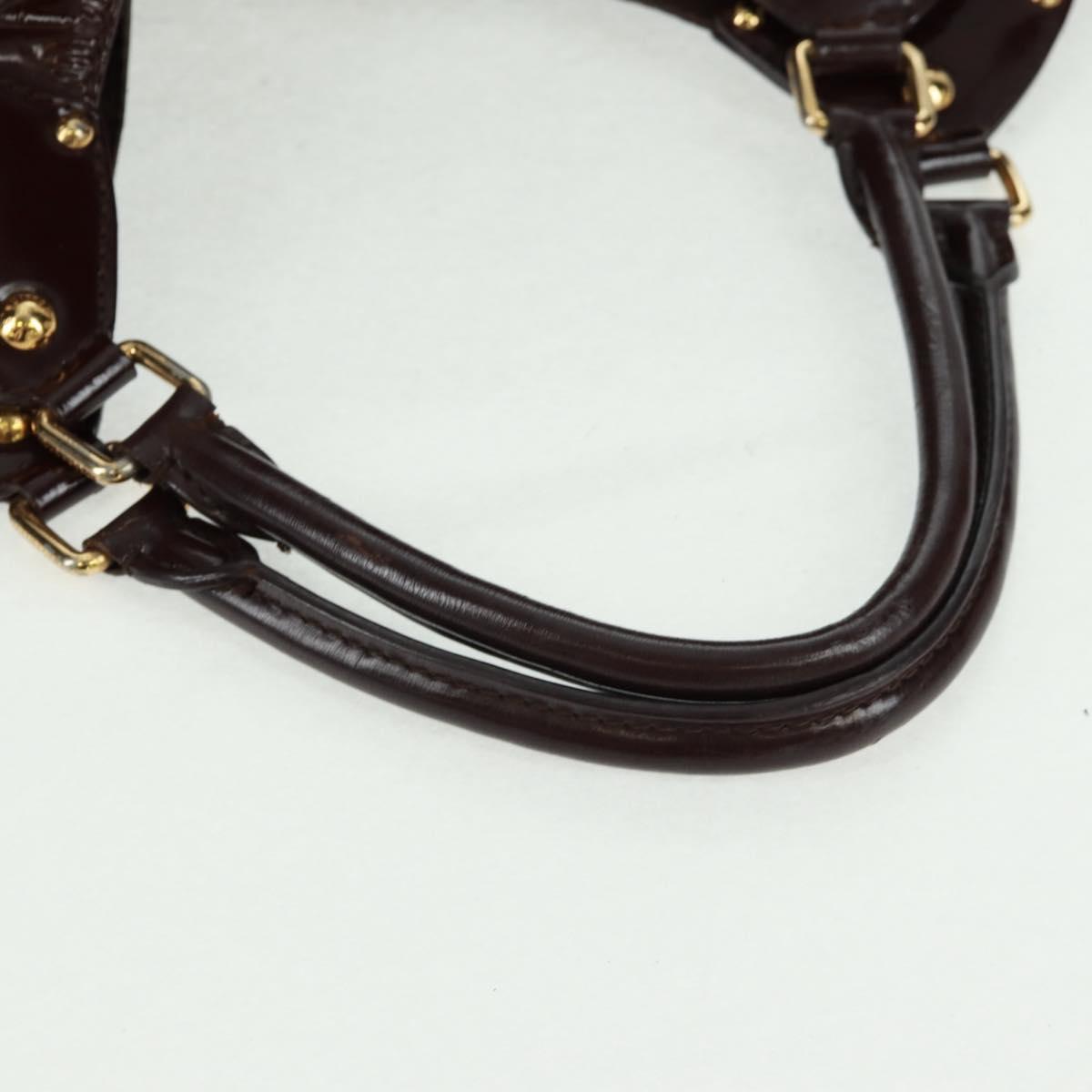 LOUIS VUITTON Mahina Surya XL Tote Bag Enamel Brown M95797 LV Auth bs32025
