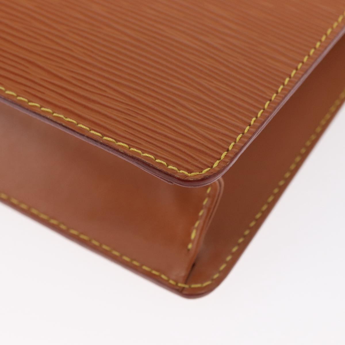 LOUIS VUITTON Epi Pochette Homme Bag Brown Zipangu Gold M52528 LV Auth bs32026