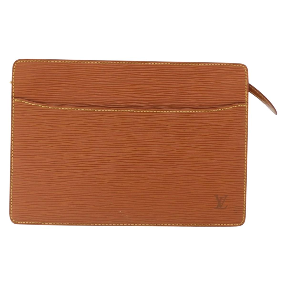 LOUIS VUITTON Epi Pochette Homme Bag Brown Zipangu Gold M52528 LV Auth bs32026