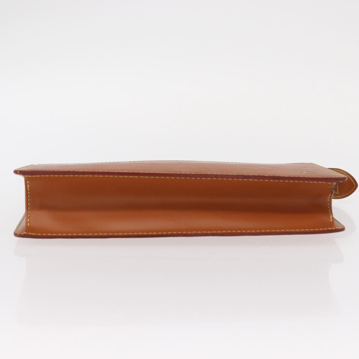 LOUIS VUITTON Epi Pochette Homme Bag Brown Zipangu Gold M52528 LV Auth bs32026