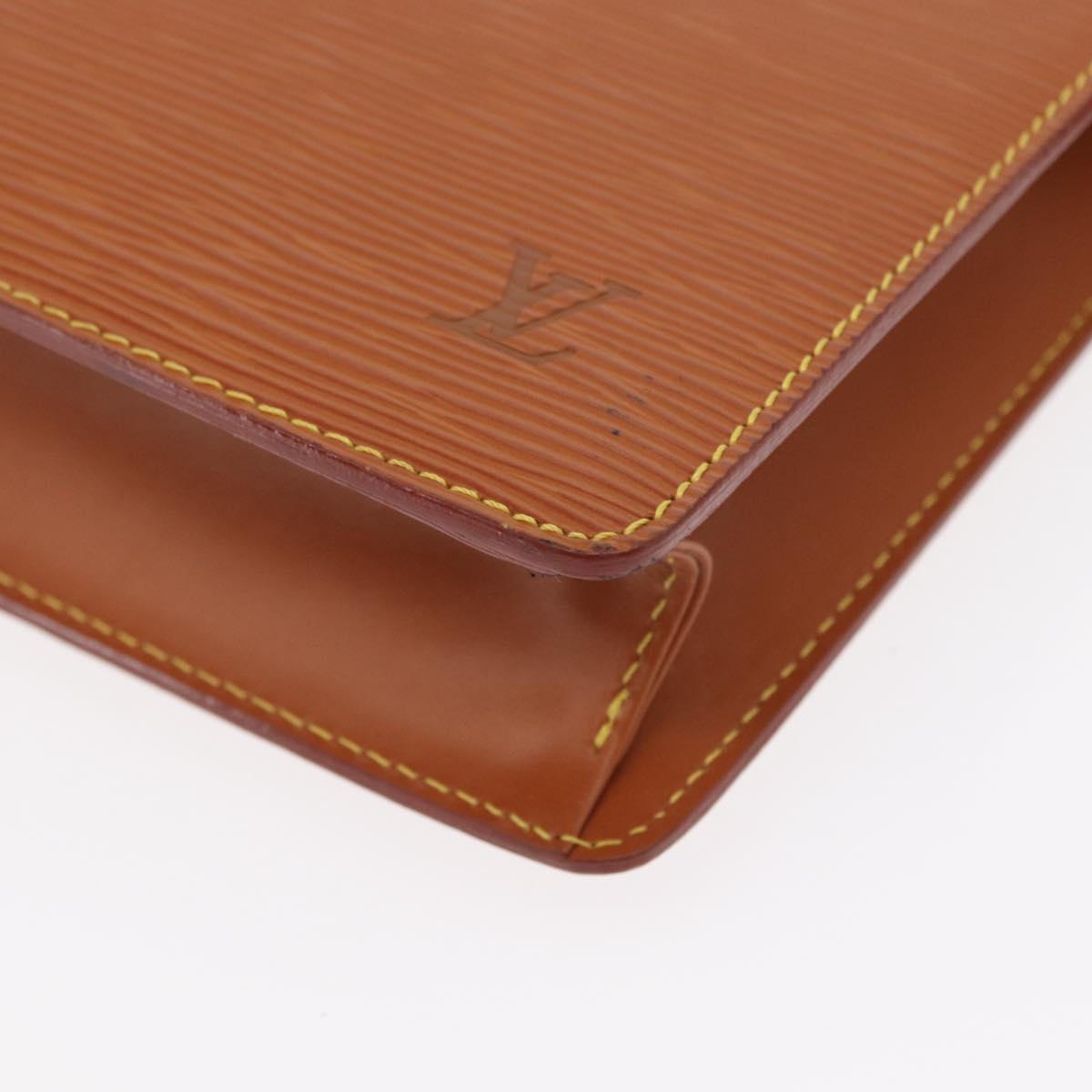 LOUIS VUITTON Epi Pochette Homme Bag Brown Zipangu Gold M52528 LV Auth bs32026
