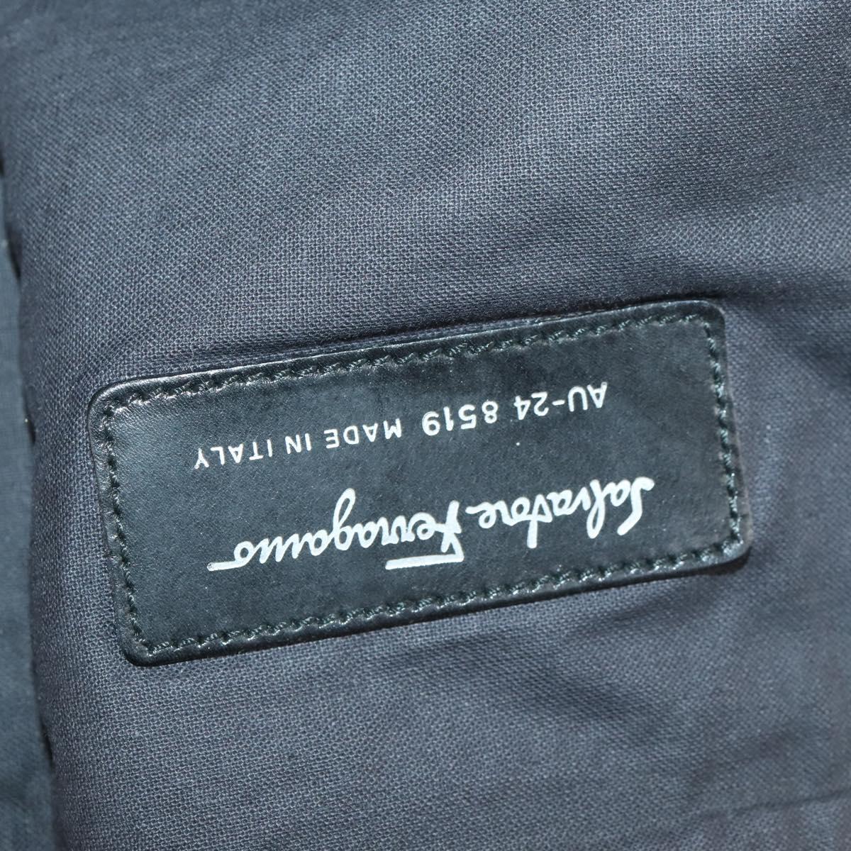 Salvatore Ferragamo Garment Cover Leather Brown Silver Auth bs32033