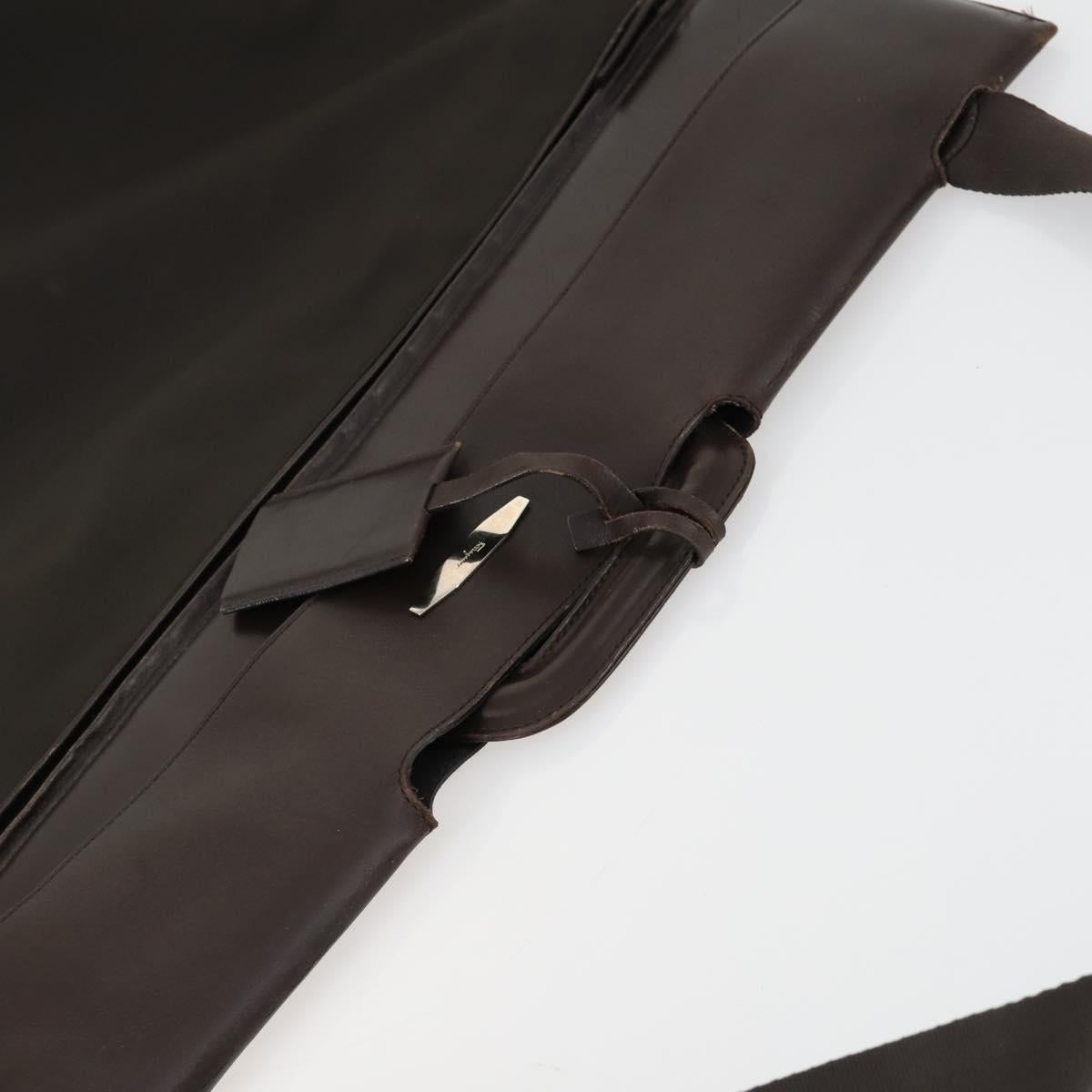 Salvatore Ferragamo Garment Cover Leather Brown Silver Auth bs32033