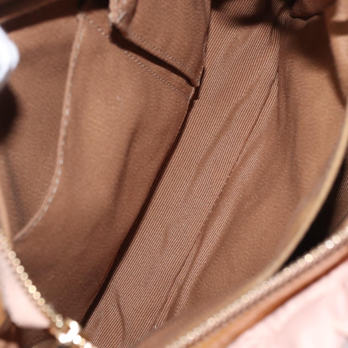 Salvatore Ferragamo Vala Hand Bag Nylon 2way Pink Gold Auth bs32036