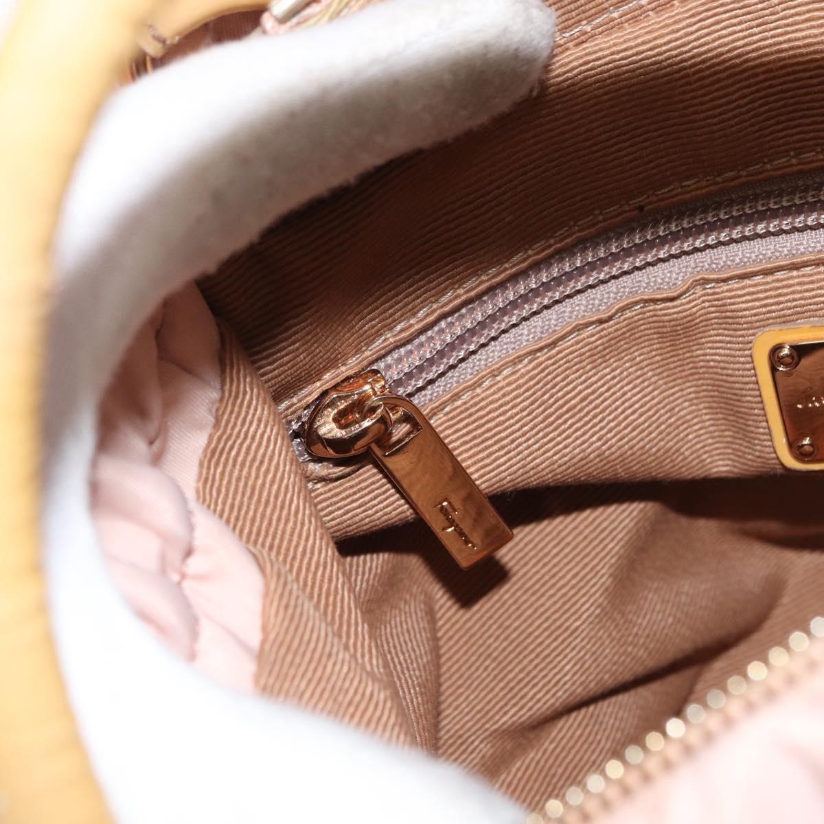 Salvatore Ferragamo Vala Hand Bag Nylon 2way Pink Gold Auth bs32036