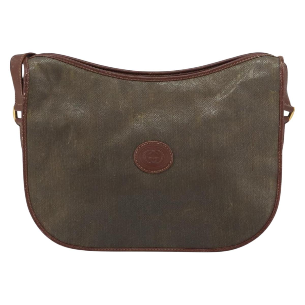 GUCCI Shoulder Bag Canvas Brown Gold 001 23 1036 Auth bs32044