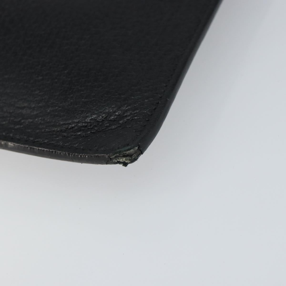 GUCCI Web Sherry Line Clutch Bag Leather Black Gold 428758 Auth bs32046